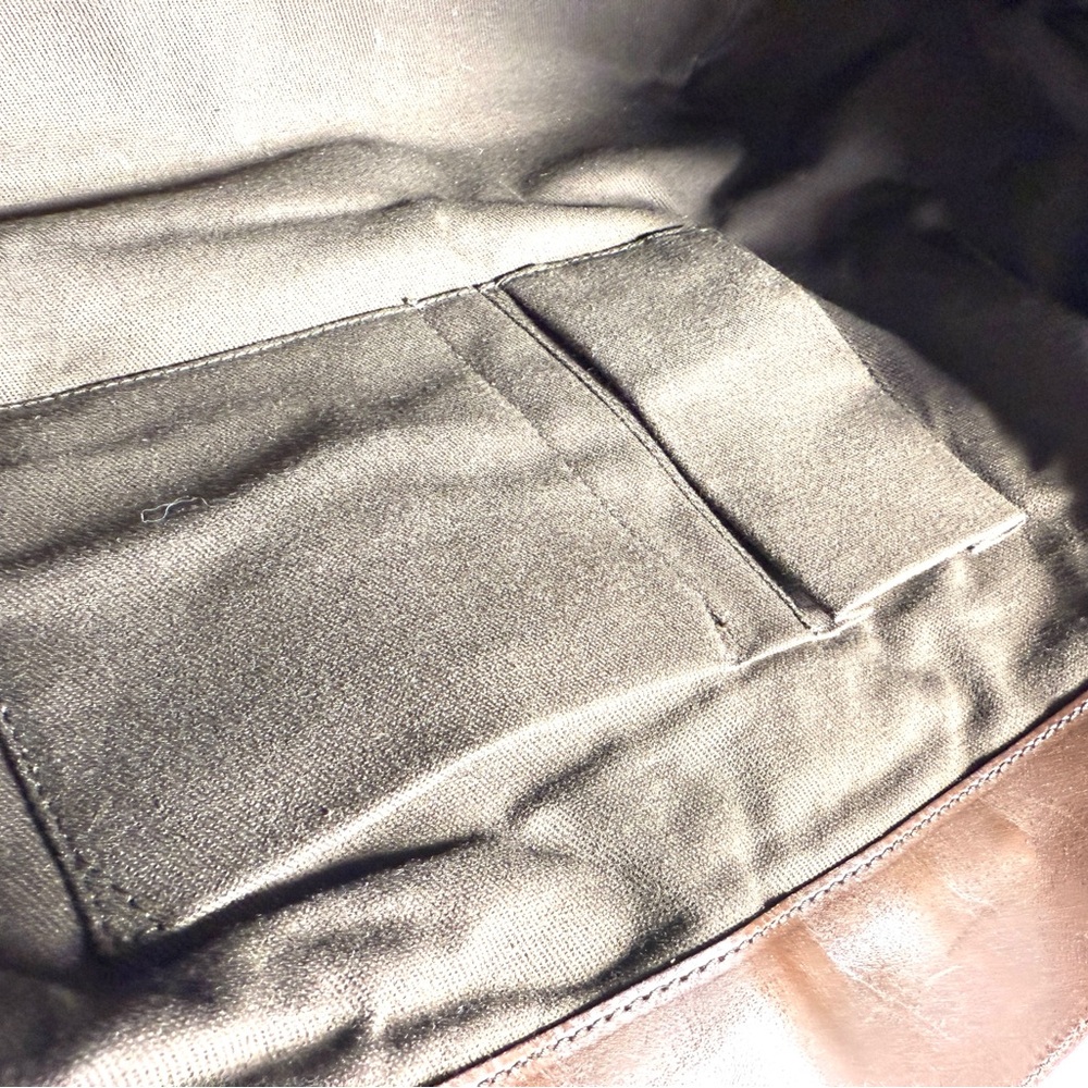 Saks Fifth Avenue Brown Leather and Suede Shoulder Bag - Picture 11 of 15